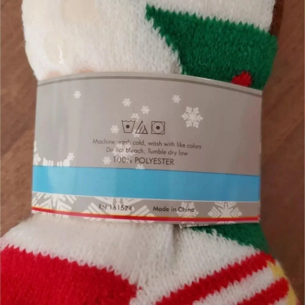 Sumona Sherpa Lined Cabin Socks Knit None Skid Winter Cozy Slipper Set of 3